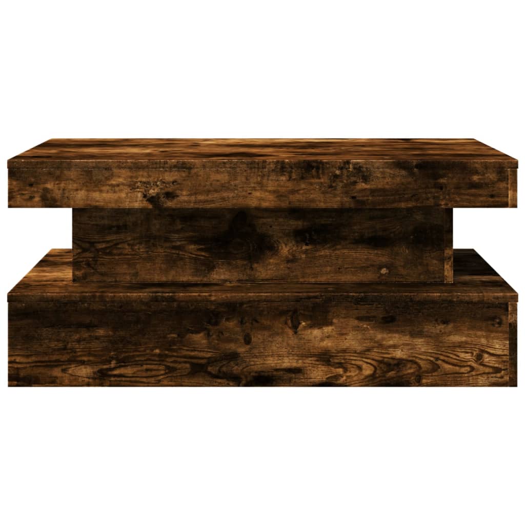 Table basse avec lumières LED chêne fumé 90x50x40 cm - XIOS