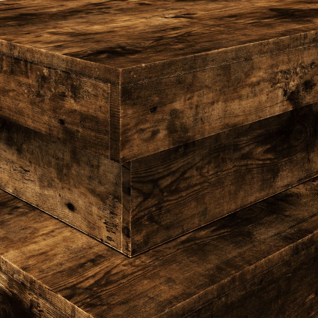 Table basse avec lumières LED chêne fumé 90x50x40 cm - XIOS