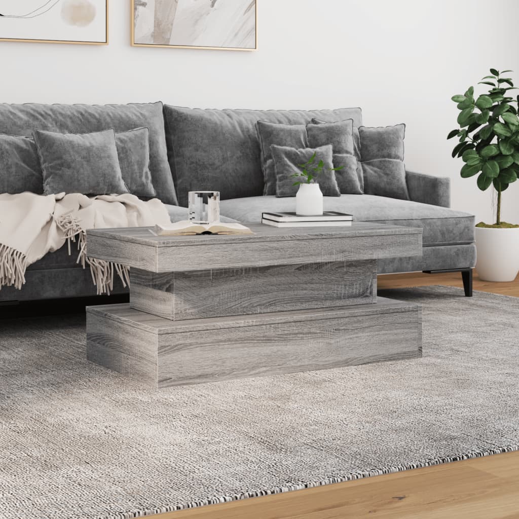 Table basse avec lumières LED gris sonoma 90x50x40 cm - XIOS