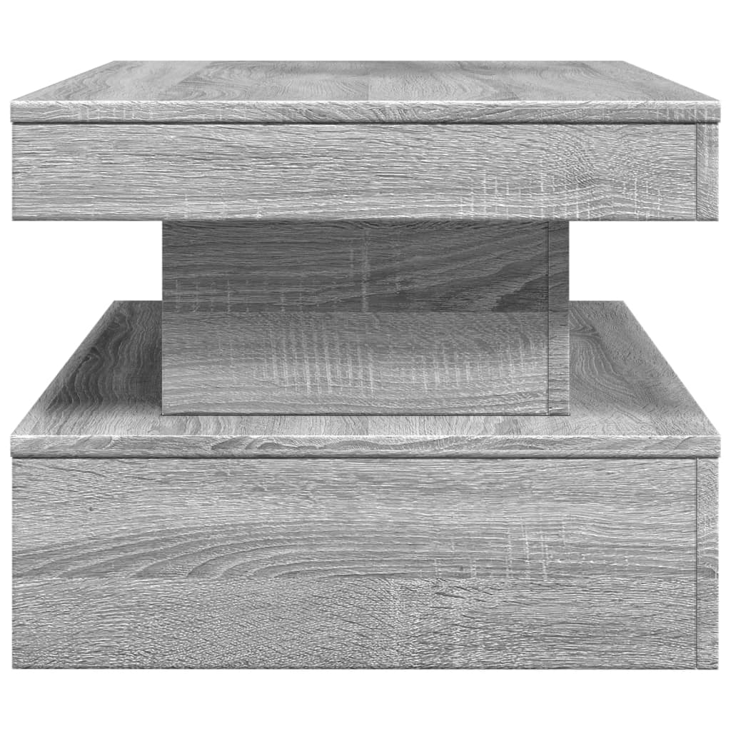 Table basse avec lumières LED gris sonoma 90x50x40 cm - XIOS