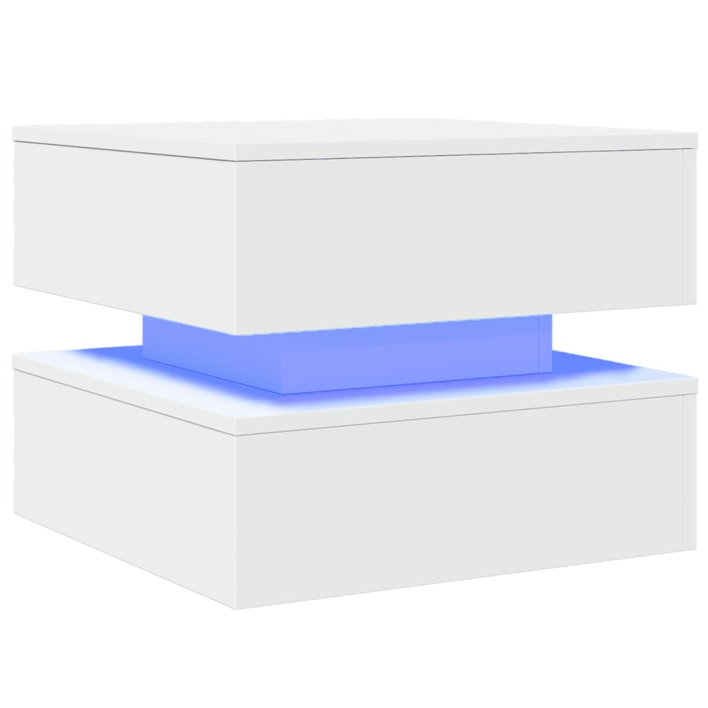 Table basse avec lumières LED blanc 50x50x40 cm - XIOS