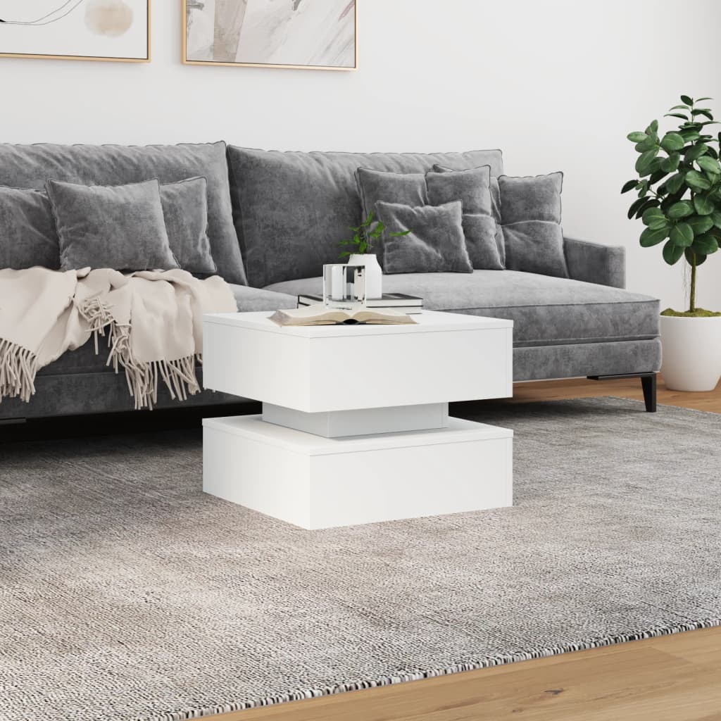 Table basse avec lumières LED blanc 50x50x40 cm - XIOS