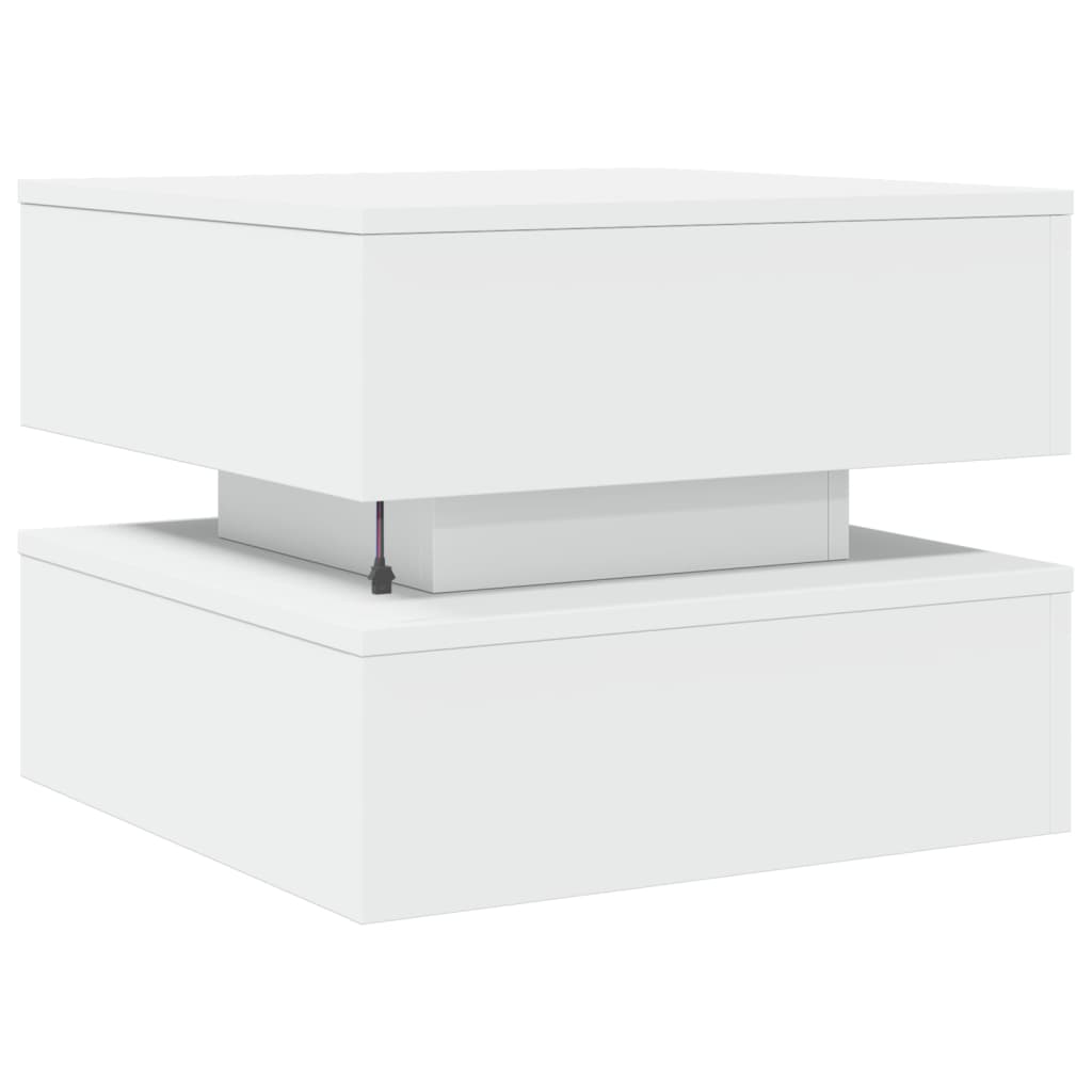 Table basse avec lumières LED blanc 50x50x40 cm - XIOS