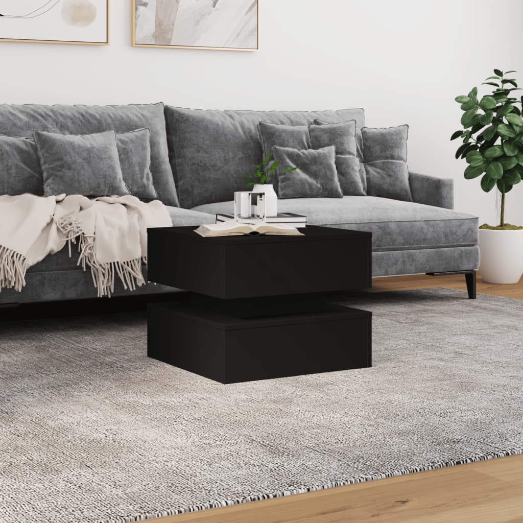 Table basse avec lumières LED noir 50x50x40 cm - XIOS