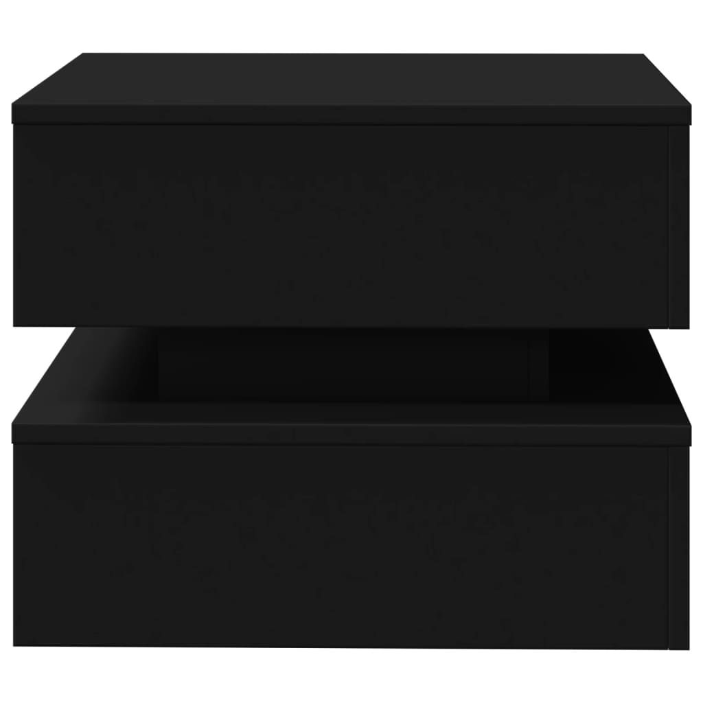 Table basse avec lumières LED noir 50x50x40 cm - XIOS