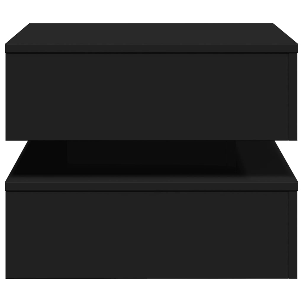 Table basse avec lumières LED noir 50x50x40 cm - XIOS