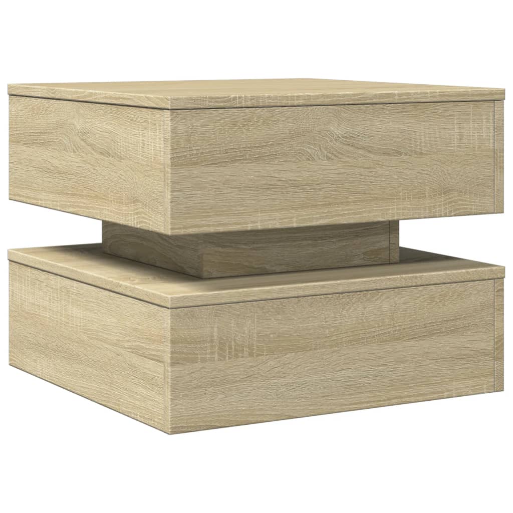 Table basse avec lumières LED chêne sonoma 50x50x40 cm - XIOS