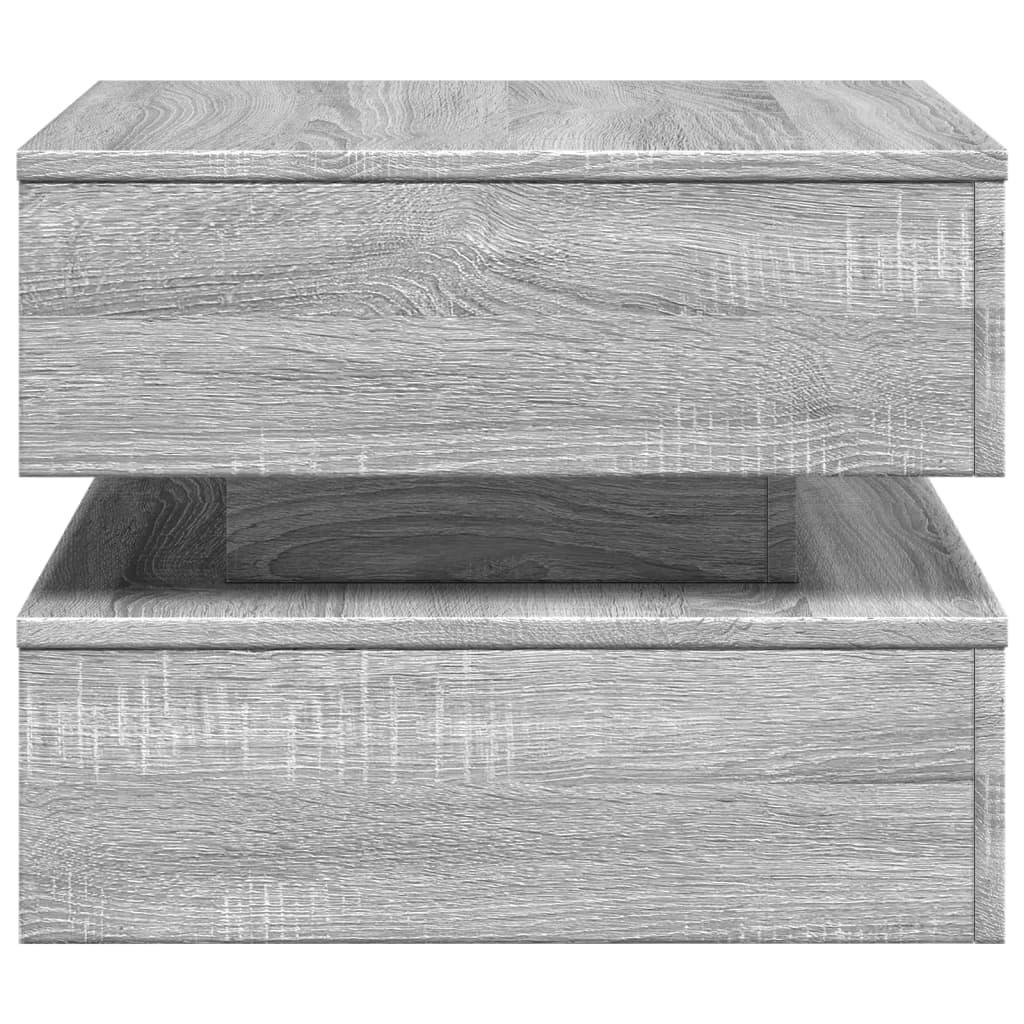 Table basse avec lumières LED sonoma gris 50x50x40 cm - XIOS