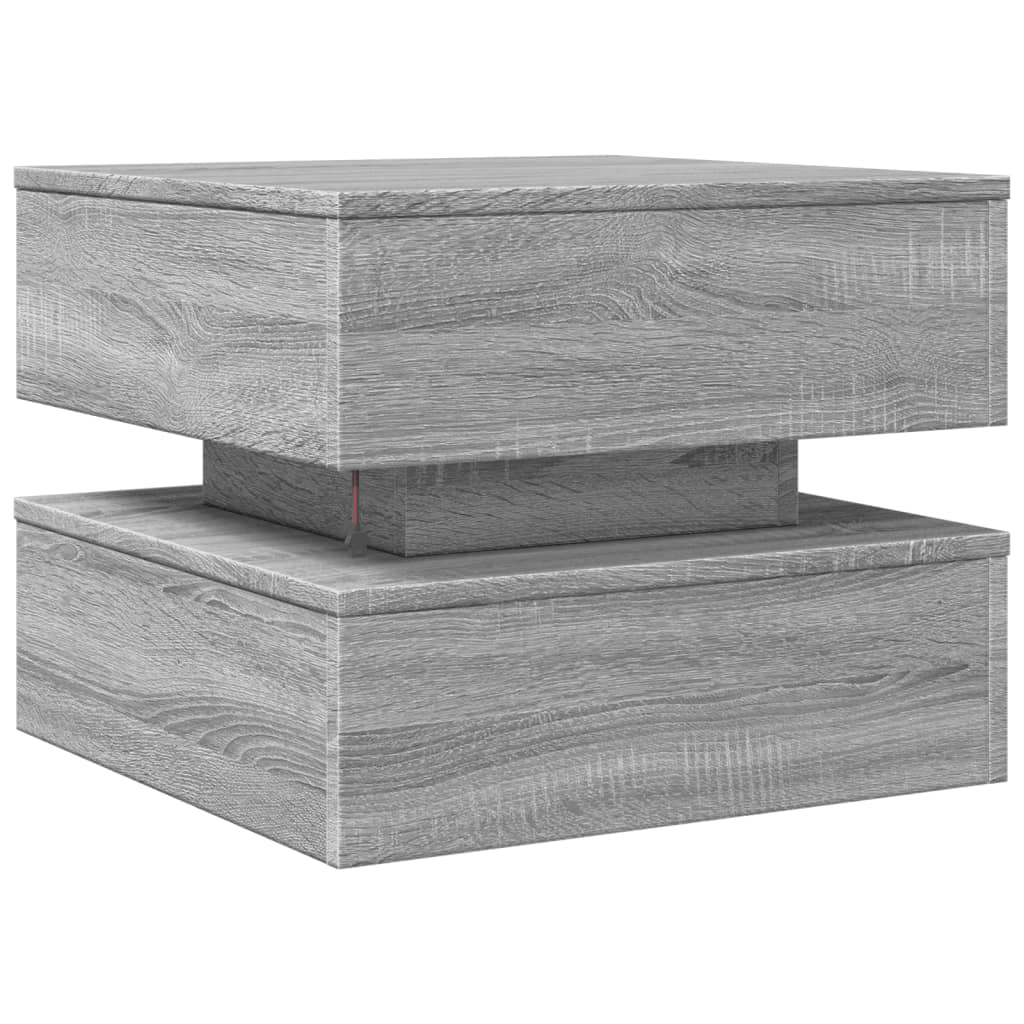 Table basse avec lumières LED sonoma gris 50x50x40 cm - XIOS