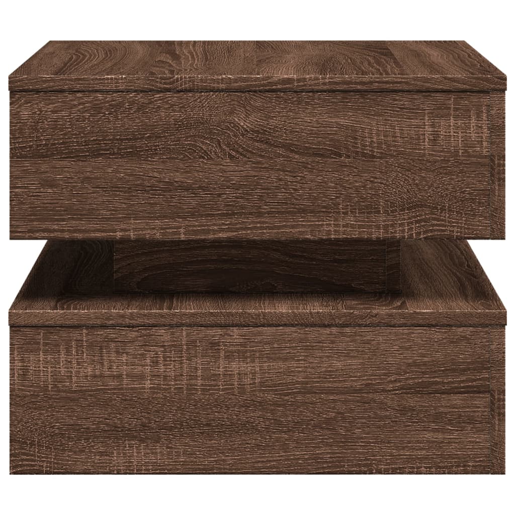 Table basse avec lumières LED chêne marron 50x50x40 cm - XIOS