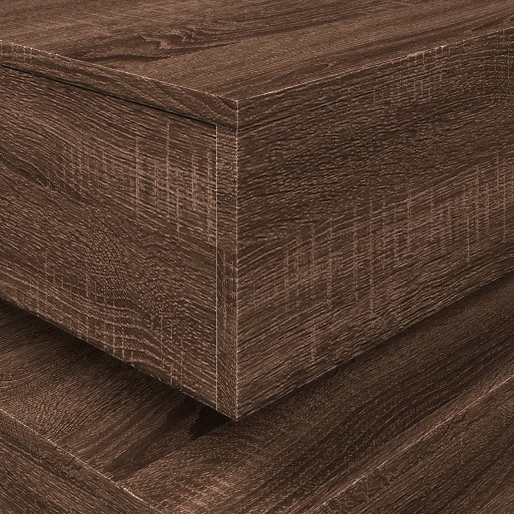 Table basse avec lumières LED chêne marron 50x50x40 cm - XIOS
