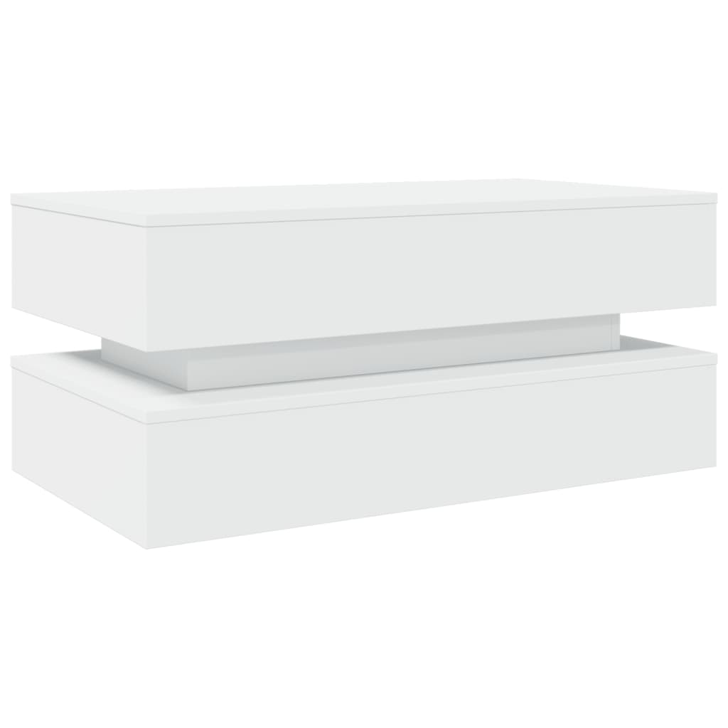 Table basse avec lumières LED blanc 90x50x40 cm - XIOS