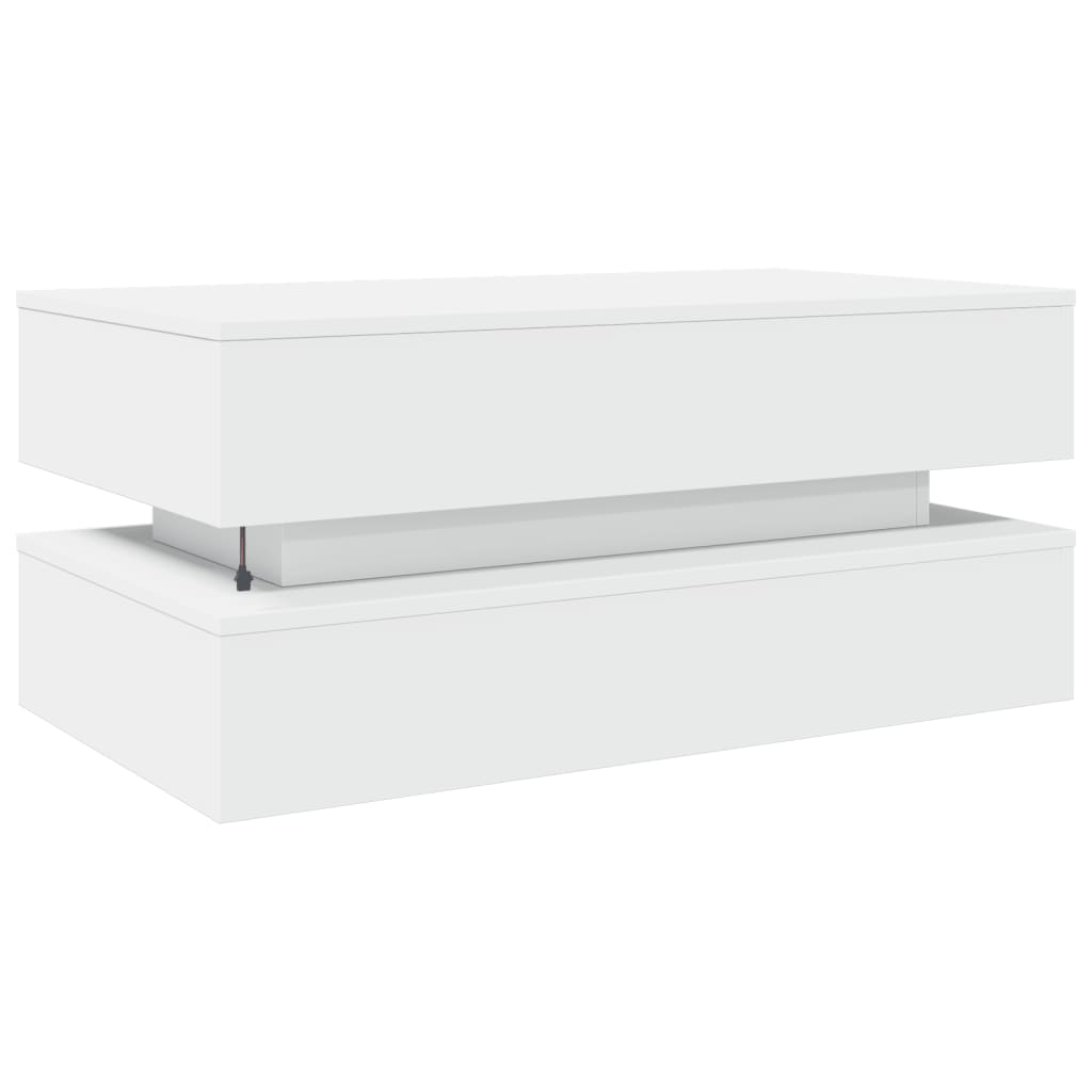 Table basse avec lumières LED blanc 90x50x40 cm - XIOS