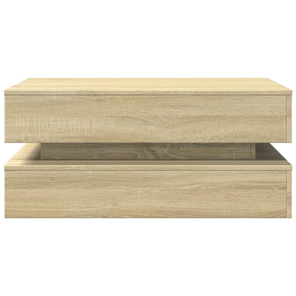 Table basse avec lumières LED chêne sonoma 90x50x40 cm - XIOS