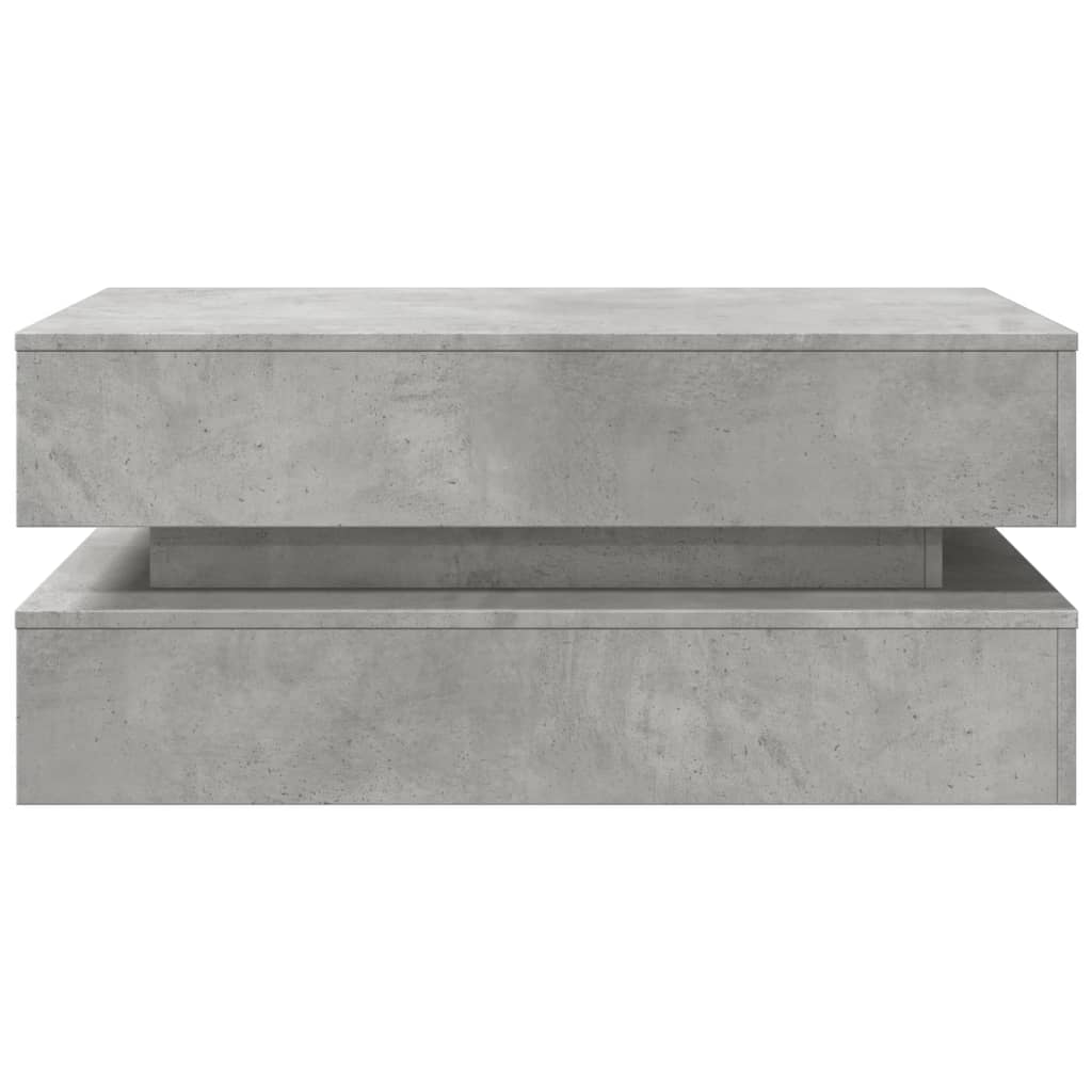 Table basse avec lumières LED gris béton 90x50x40 cm - XIOS
