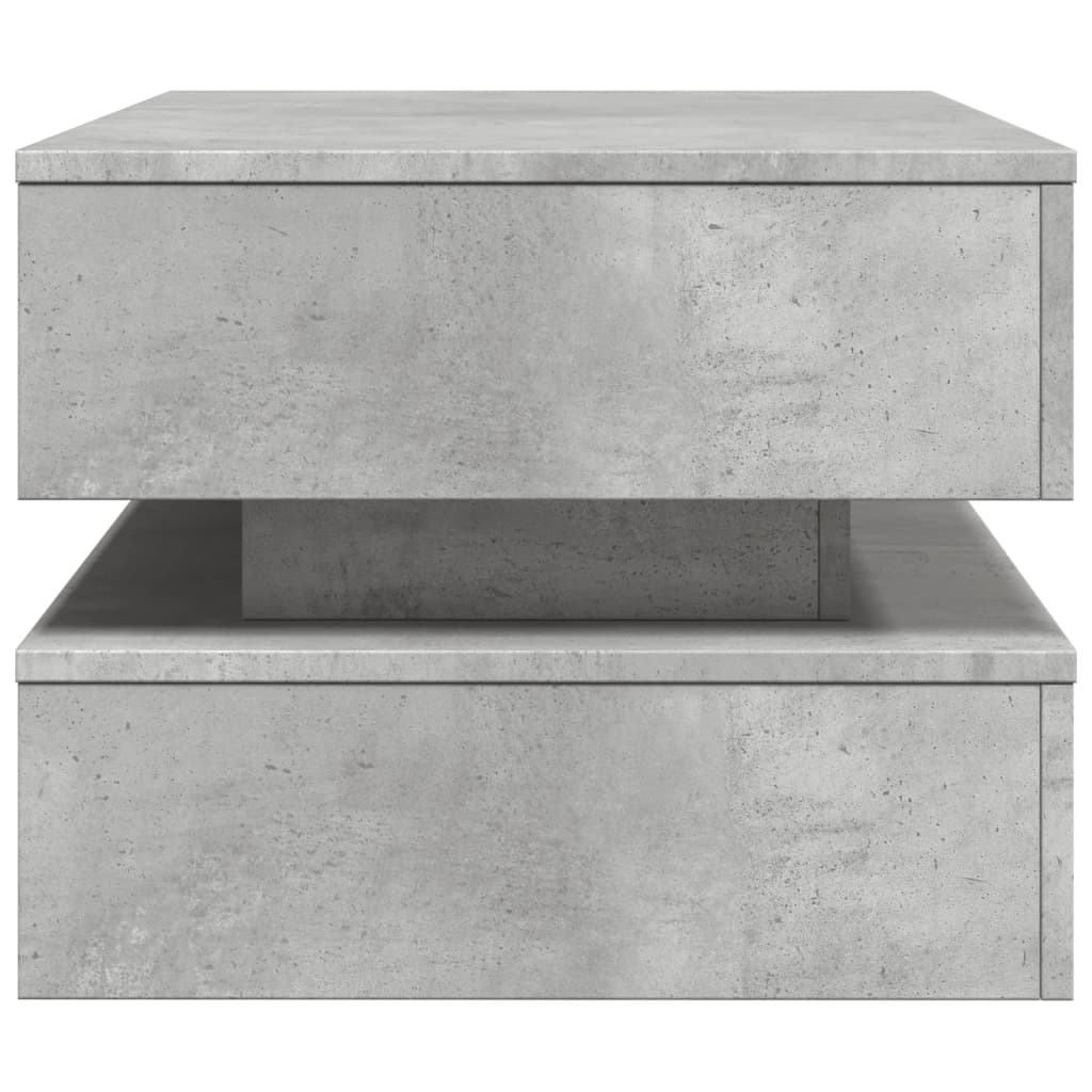 Table basse avec lumières LED gris béton 90x50x40 cm - XIOS