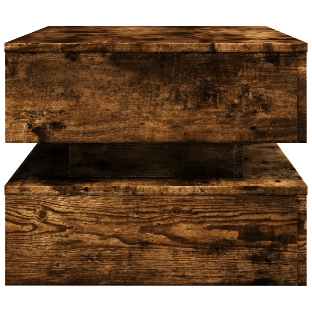 Table basse avec lumières LED chêne fumé 90x50x40 cm - XIOS