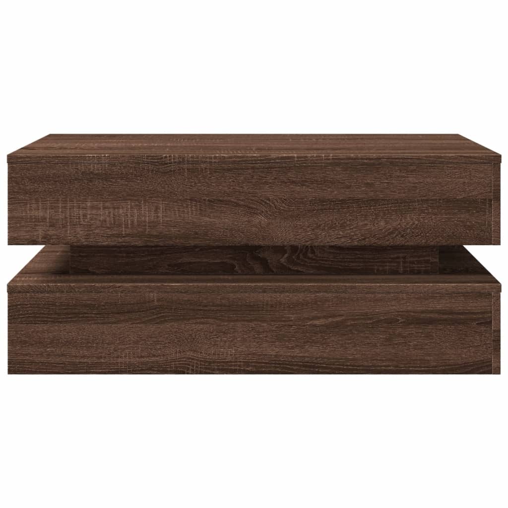 Table basse avec lumières LED chêne marron 90x50x40 cm - XIOS