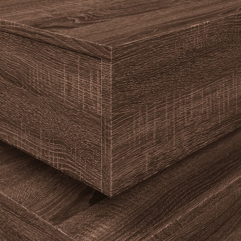 Table basse avec lumières LED chêne marron 90x50x40 cm - XIOS