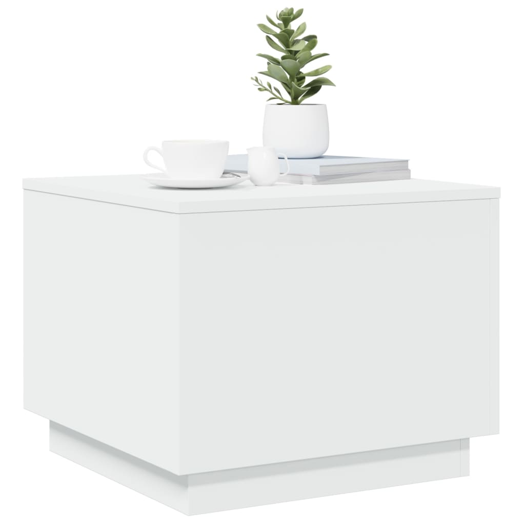 Table basse avec lumières LED blanc 50x50x40 cm - XIOS