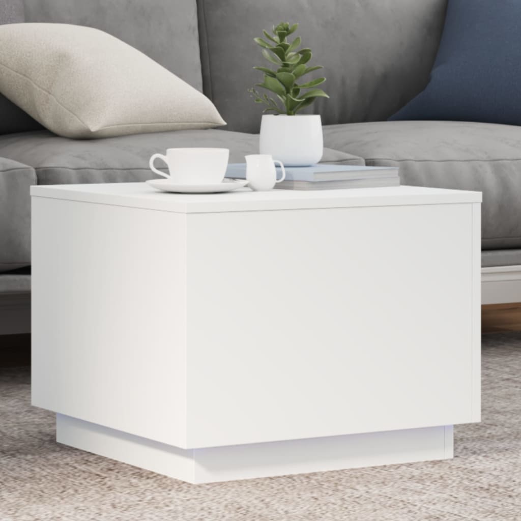 Table basse avec lumières LED blanc 50x50x40 cm - XIOS