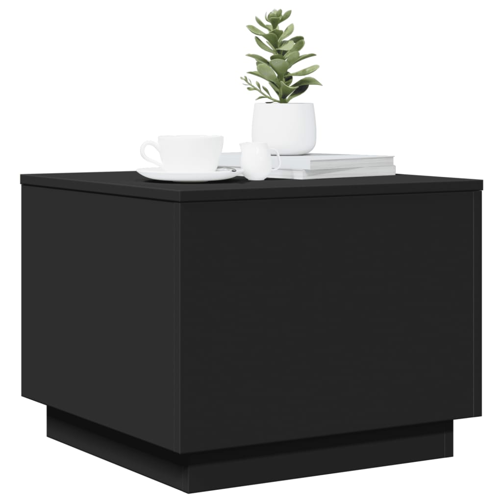 Table basse avec lumières LED noir 50x50x40 cm - XIOS