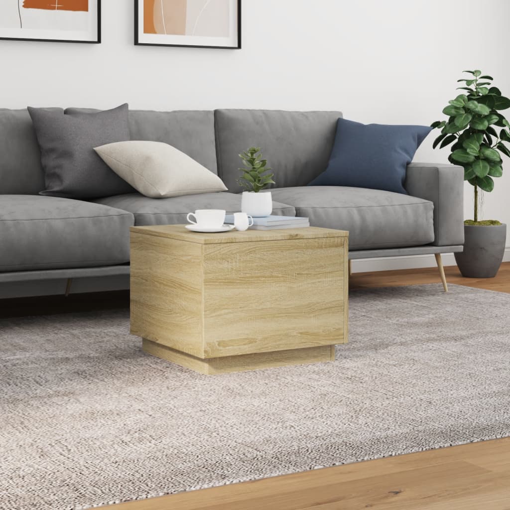 Table basse avec lumières LED chêne sonoma 50x50x40 cm - XIOS