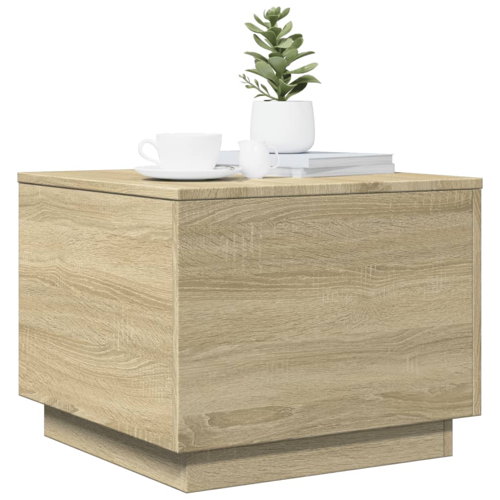 Table basse avec lumières LED chêne sonoma 50x50x40 cm - XIOS