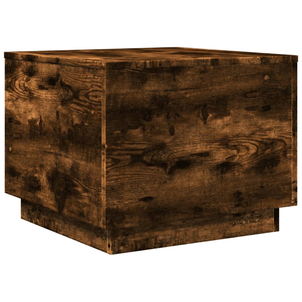 Table basse avec lumières LED chêne fumé 50x50x40 cm - XIOS