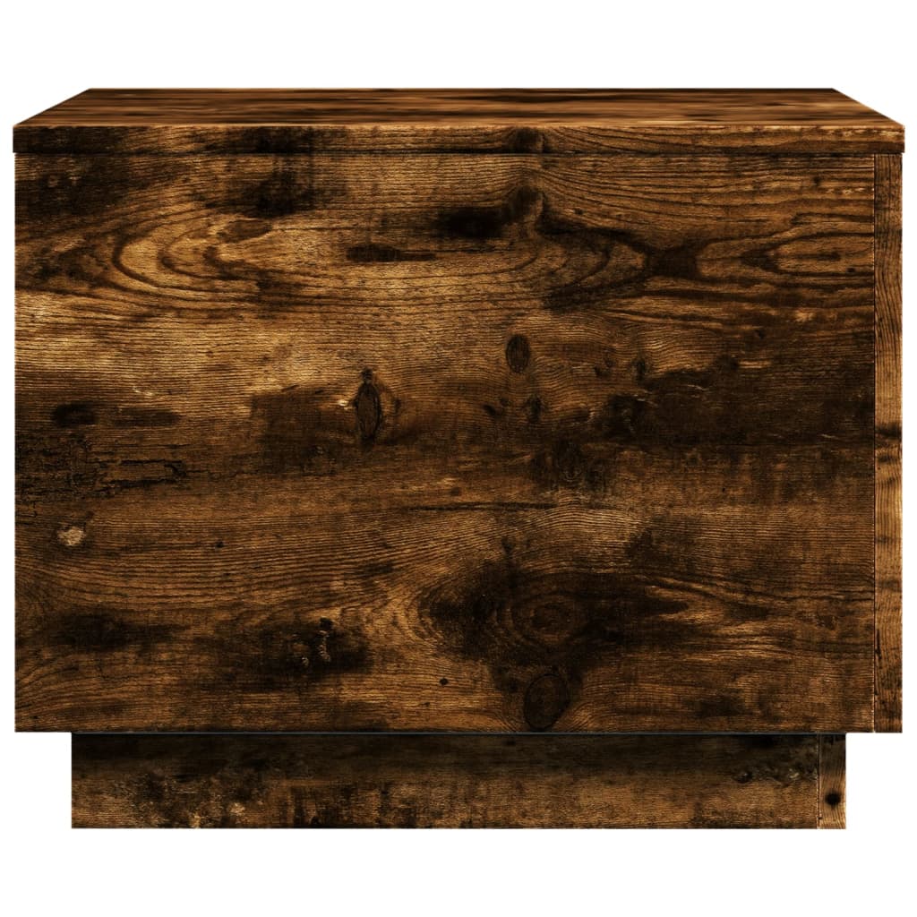 Table basse avec lumières LED chêne fumé 50x50x40 cm - XIOS