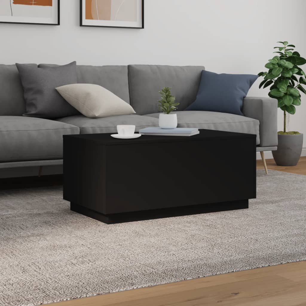Table basse avec lumières LED noir 90x50x40 cm - XIOS