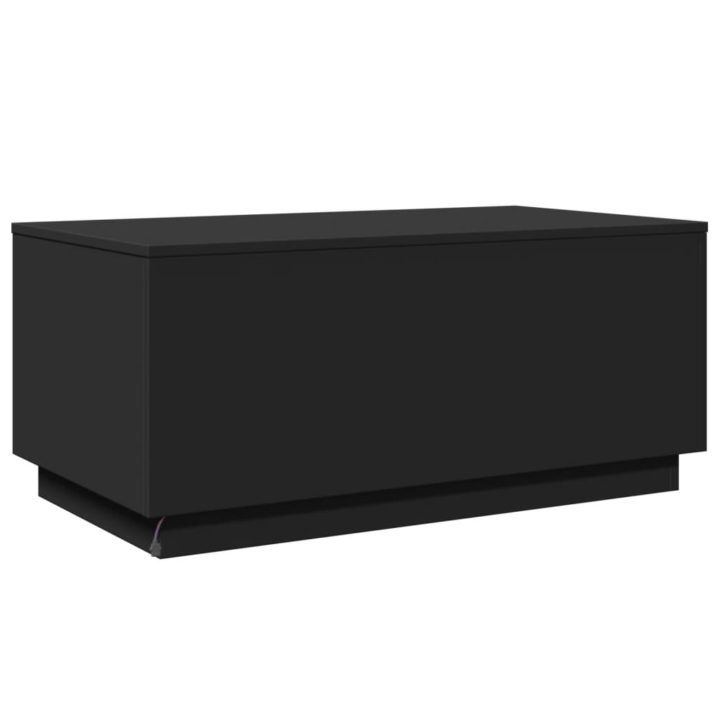 Table basse avec lumières LED noir 90x50x40 cm - XIOS