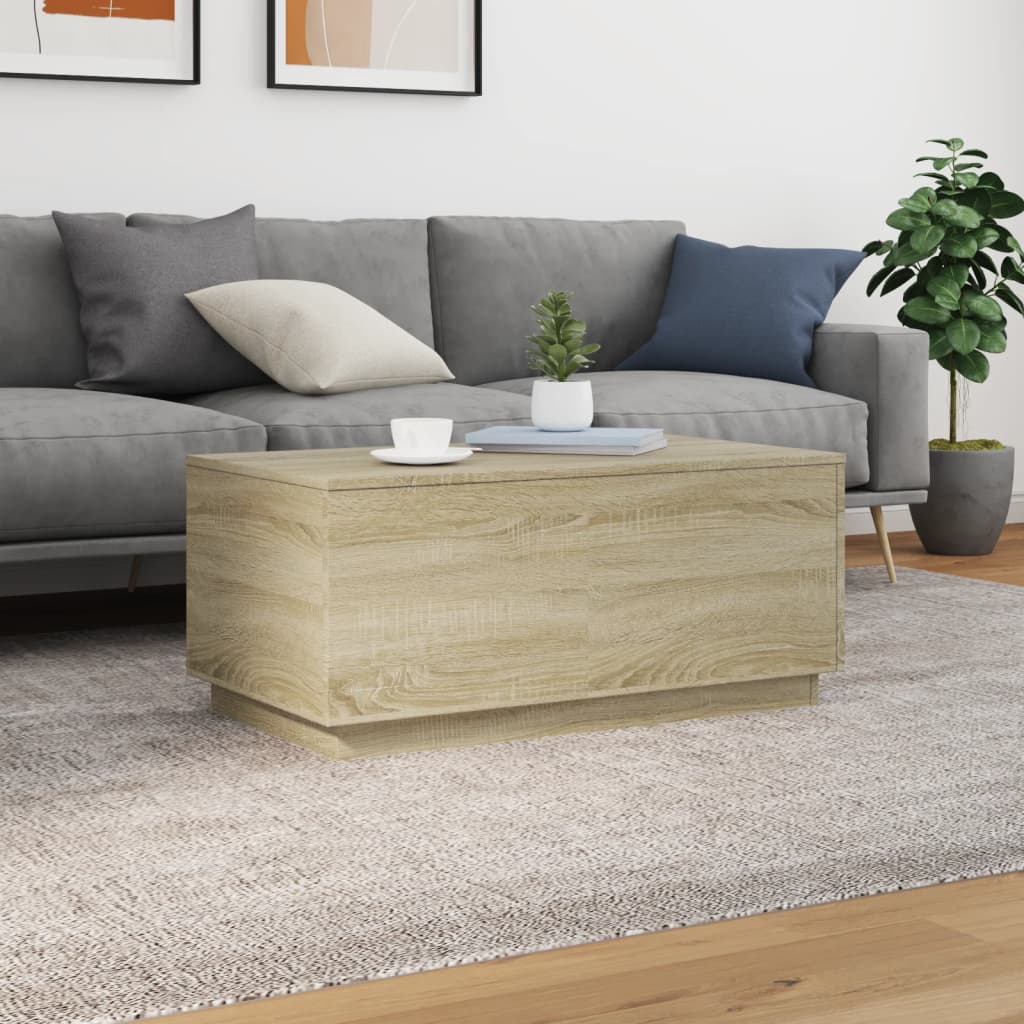 Table basse avec lumières LED chêne sonoma 90x50x40 cm - XIOS