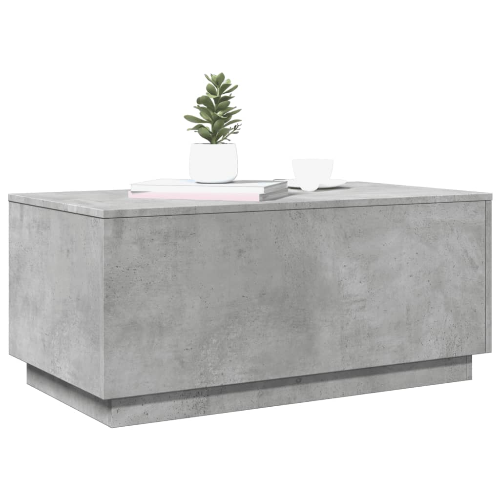 Table basse avec lumières LED gris béton 90x50x40 cm - XIOS