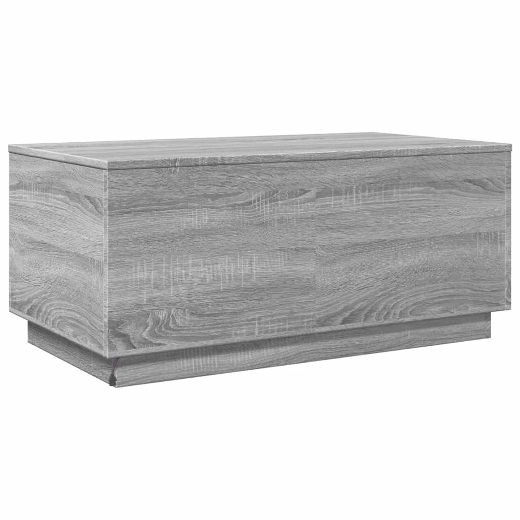 Table basse avec lumières LED gris sonoma 90x50x40 cm - XIOS