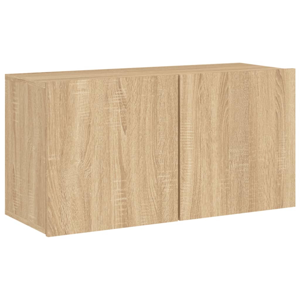 Unités murales TV 4 pcs chêne sonoma bois d'ingénierie - XIOS