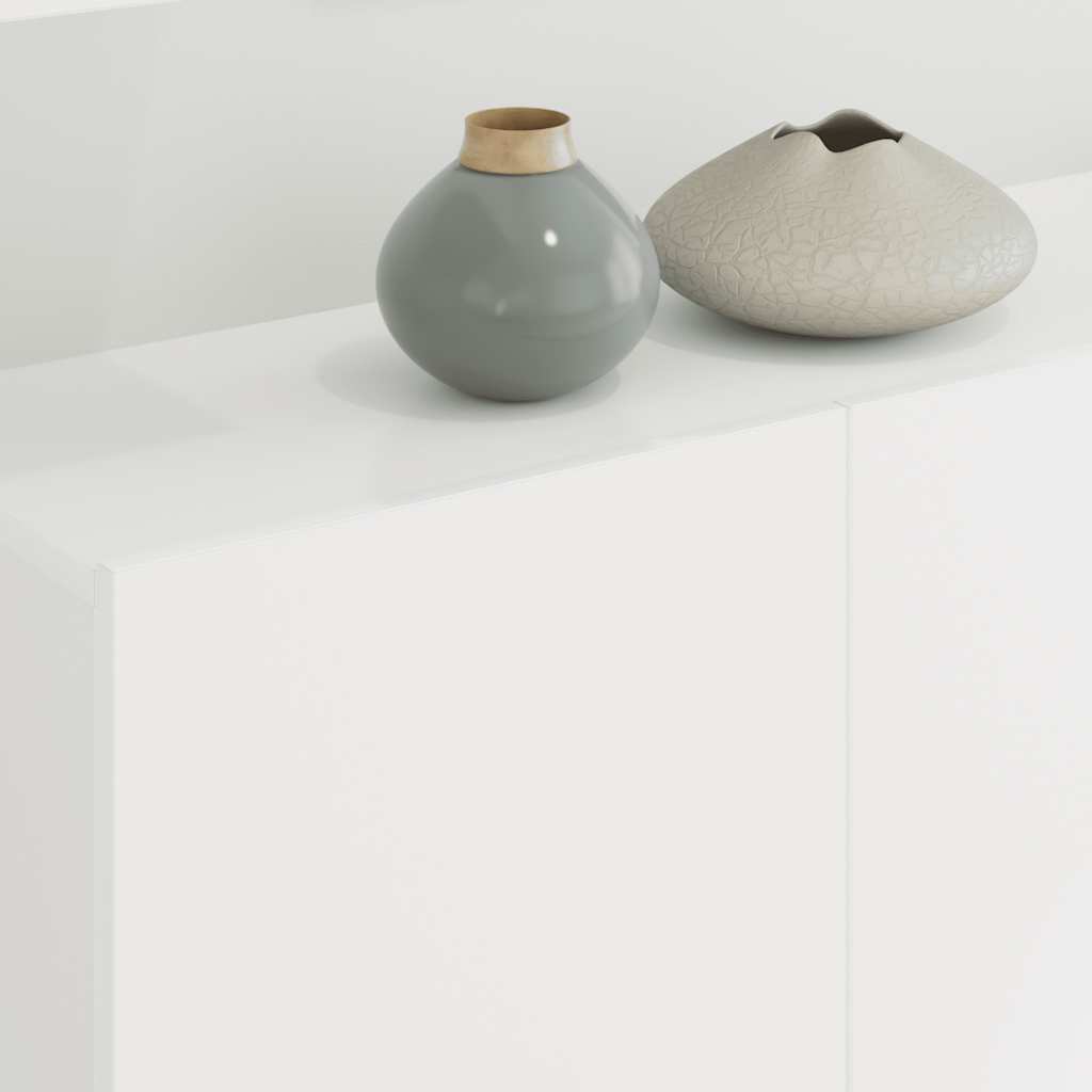 Unités murales TV 5 pcs blanc bois d'ingénierie