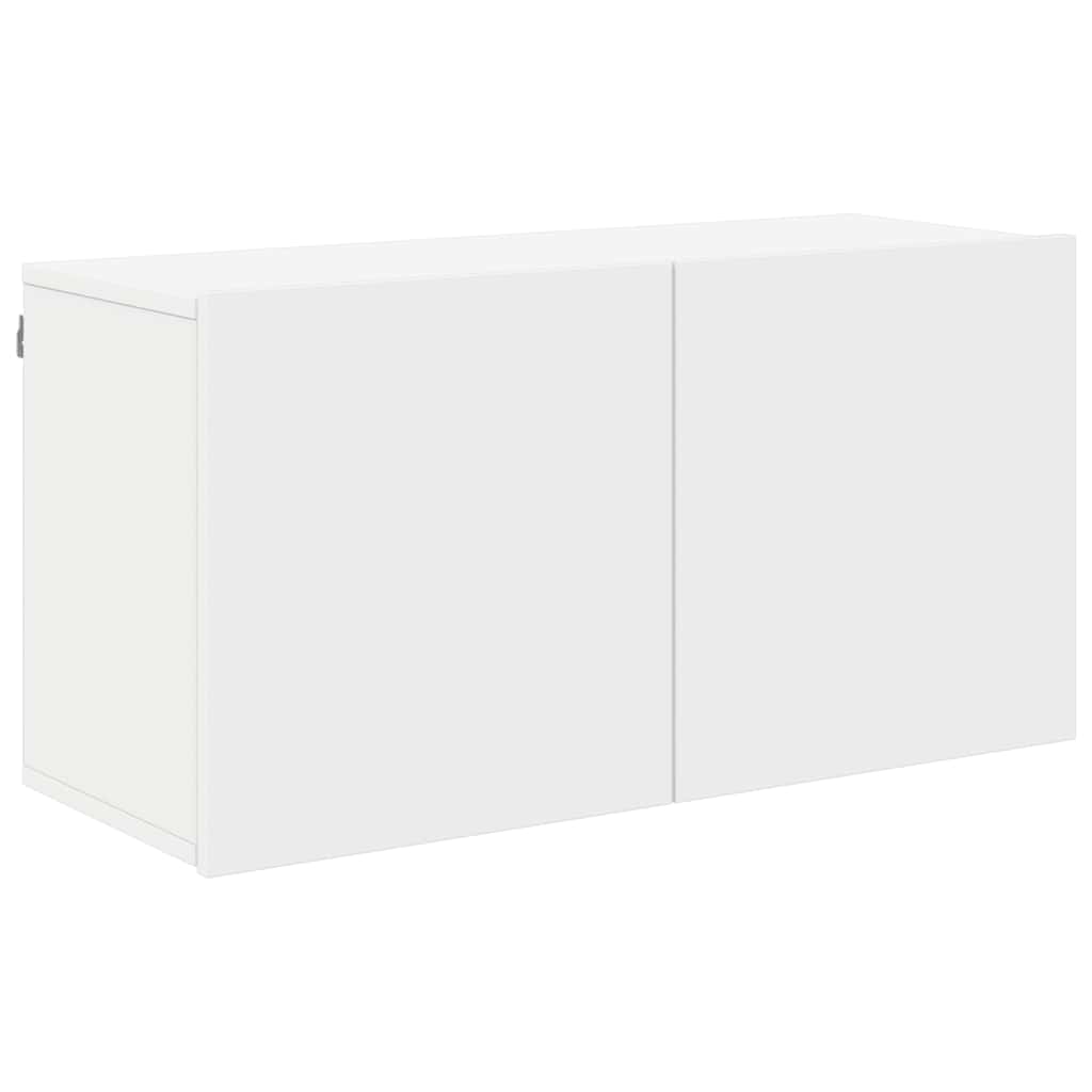 Unités murales TV 5 pcs blanc bois d'ingénierie