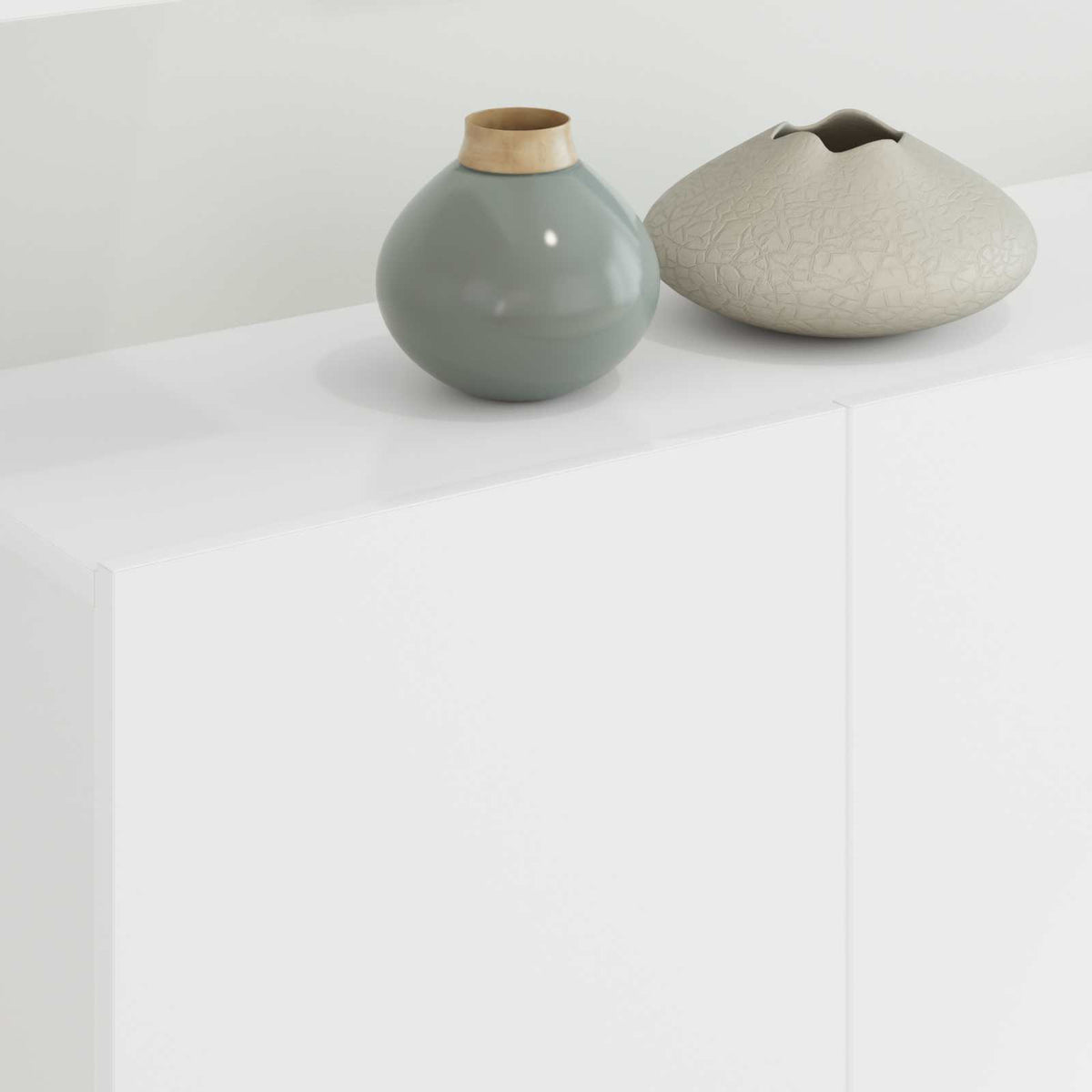 Unités murales TV 5 pcs blanc bois d'ingénierie