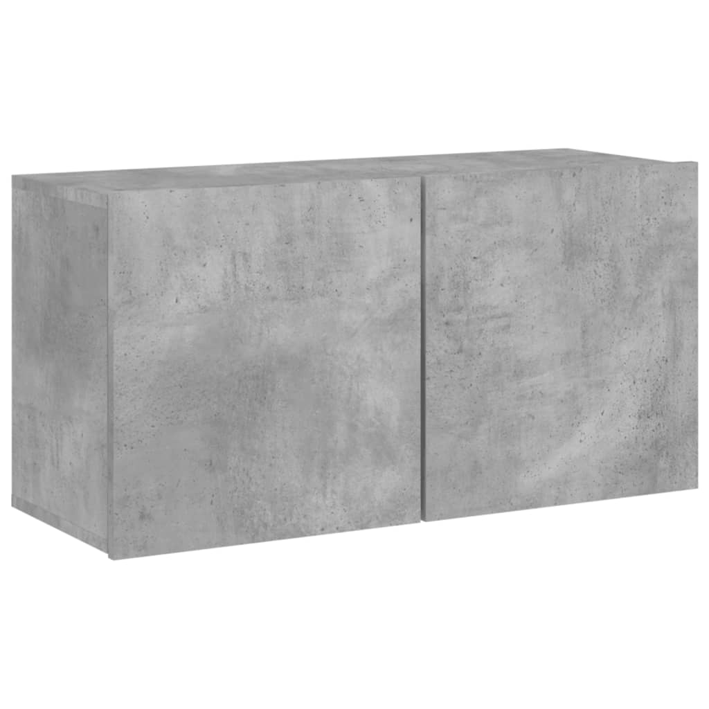 Unités murales TV 5 pcs gris béton bois d'ingénierie - XIOS