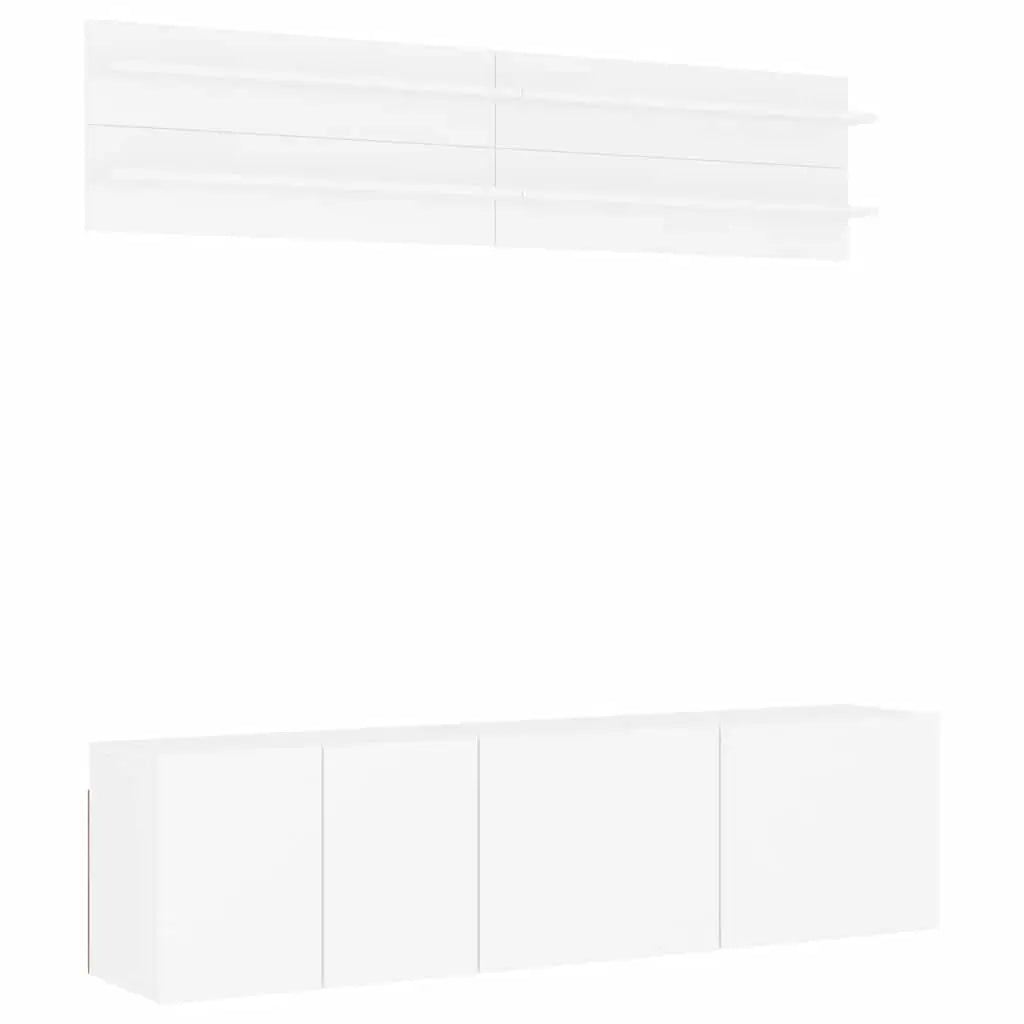 Unités murales TV 6 pcs blanc bois d’ingénierie - XIOS