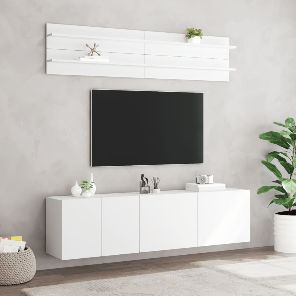 Unités murales TV 6 pcs blanc bois d'ingénierie - XIOS