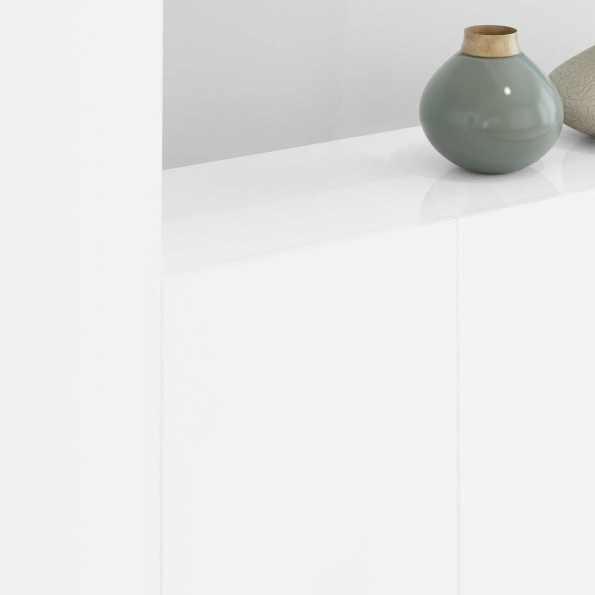 Unités murales TV 5 pcs blanc bois d'ingénierie