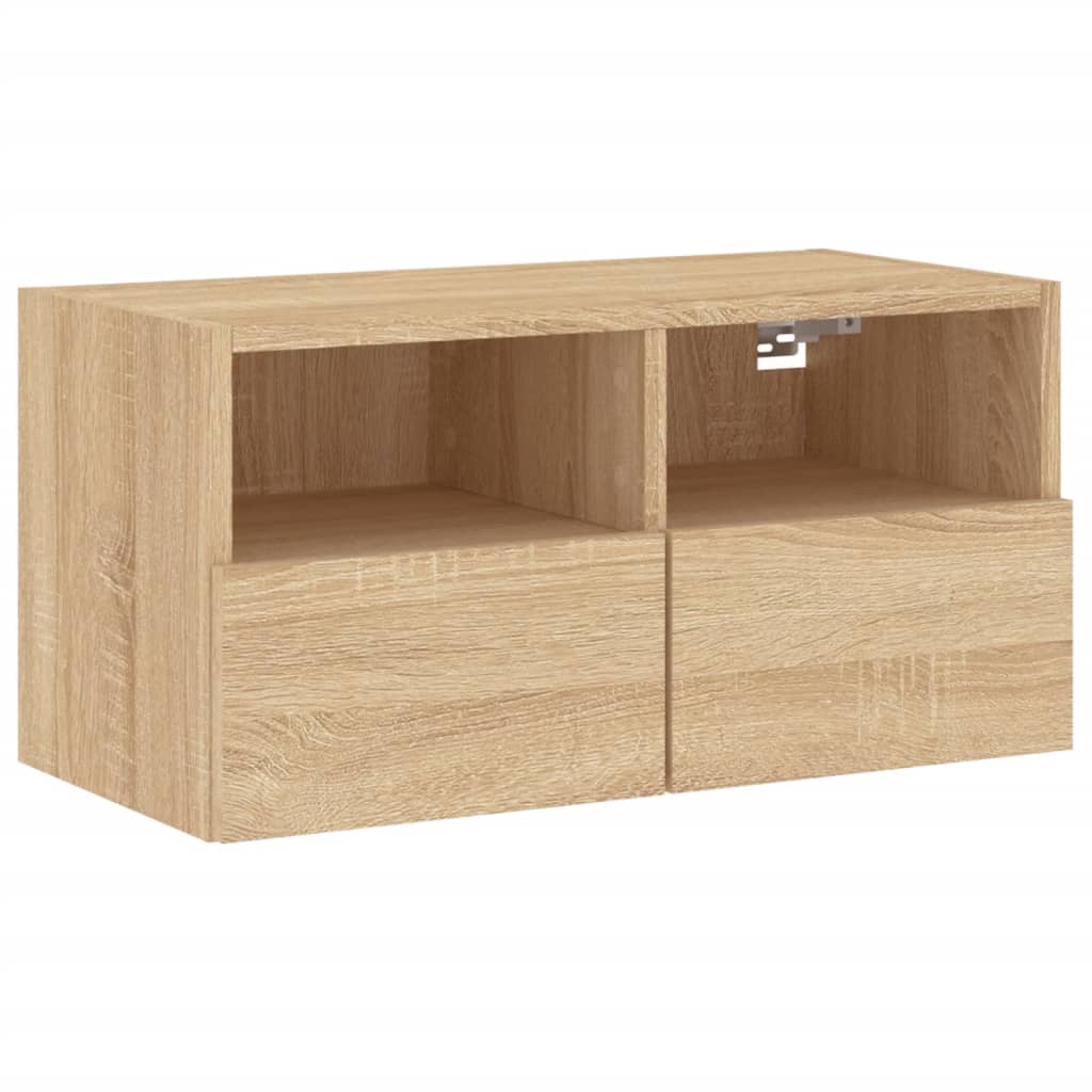 Unités murales TV 4 pcs chêne sonoma bois d'ingénierie - XIOS