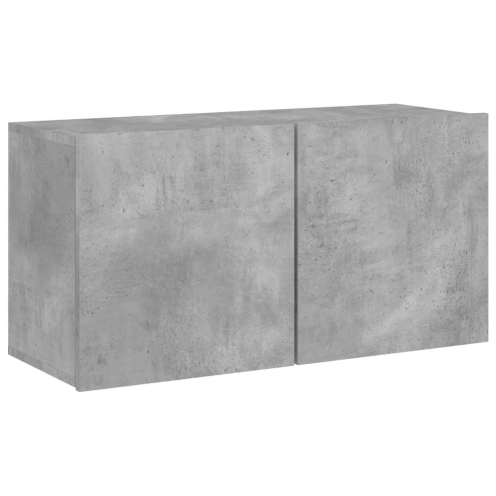 Unités murales TV 5 pcs gris béton bois d'ingénierie - XIOS