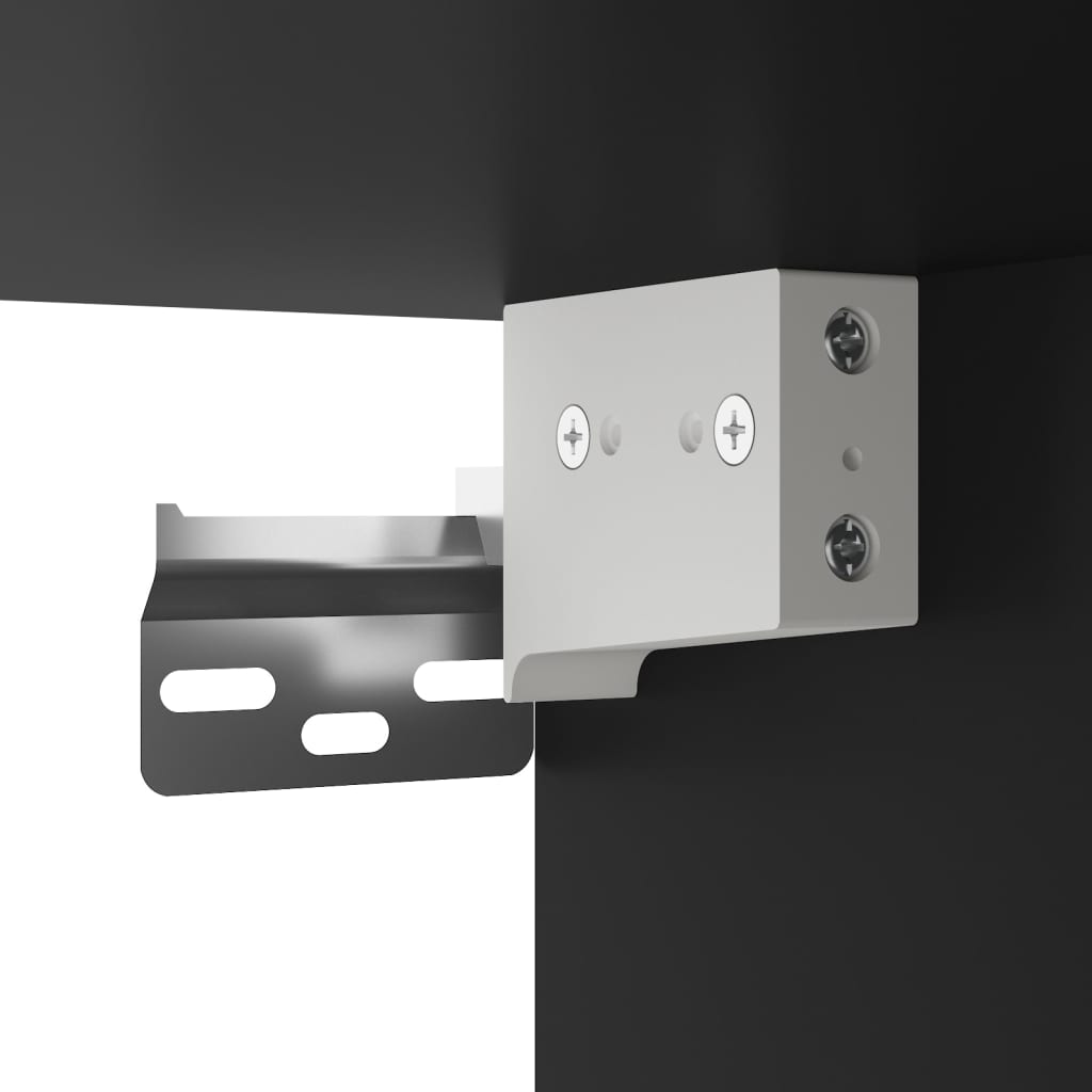 Unités murales TV avec LED 7 pcs noir bois d'ingénierie - XIOS