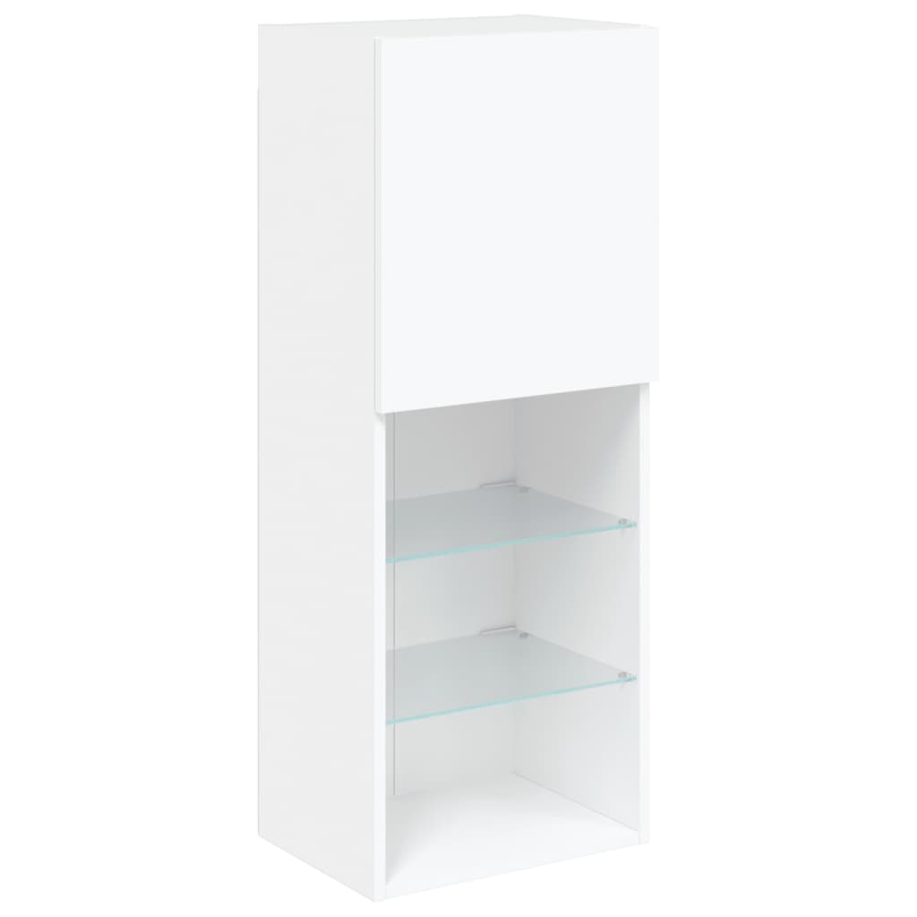 Unités murales TV avec LED 4 pcs blanc bois d'ingénierie - XIOS