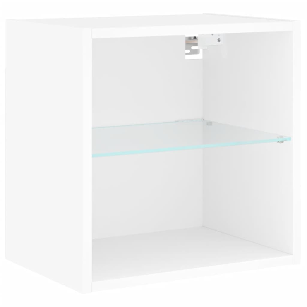 Unités murales TV avec LED 5 pcs blanc bois d'ingénierie - XIOS