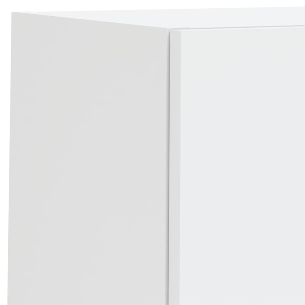 Unités murales TV avec LED 6 pcs blanc bois d'ingénierie