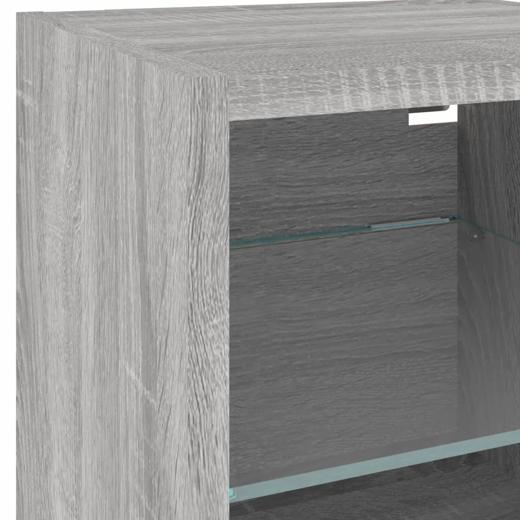 Unités murales TV avec LED 4 pcs gris sonoma bois d'ingénierie